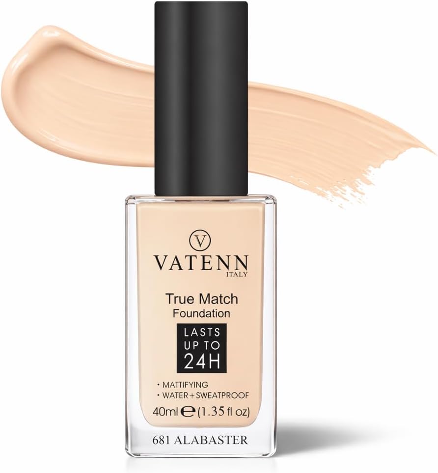 681-1 Vatenn Italy True Match Foundation lasts upto 24H for Womens TM681 ALABASTER - Image 1